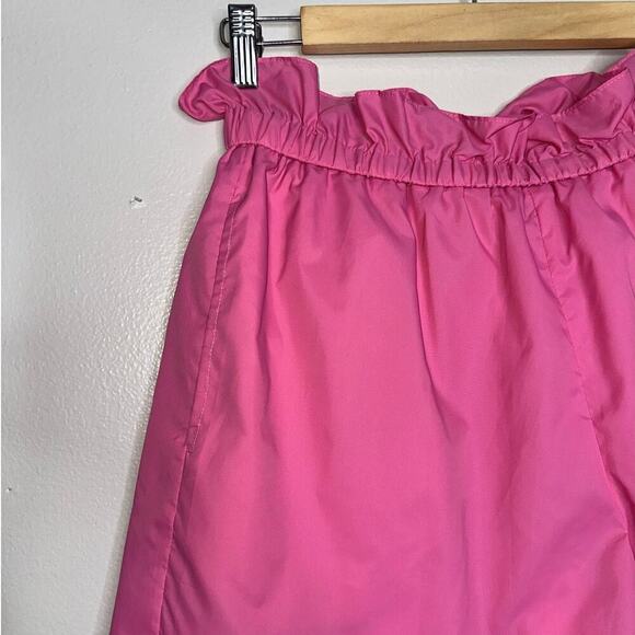 Staud Caterina Paperbag Shorts Pink Wild Orchid Medium Nylon - Picture 4 of 6